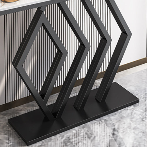Irone Base Console Table with Rectangle Stone Top for Hall Accent Table