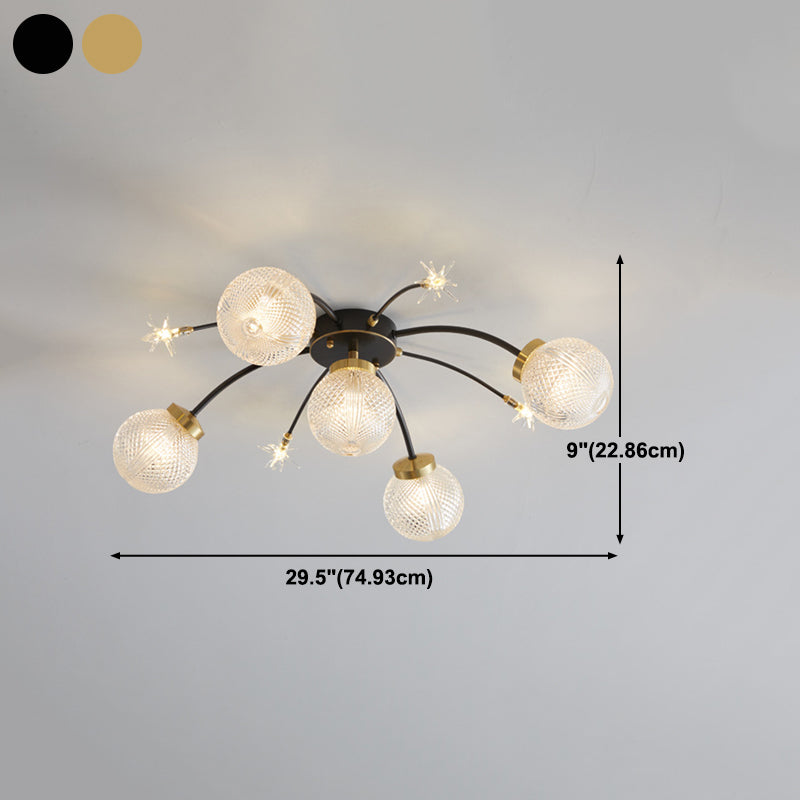 Modern Sputnik Semi Flush Mount Flush Light Fixtures for Dining Room