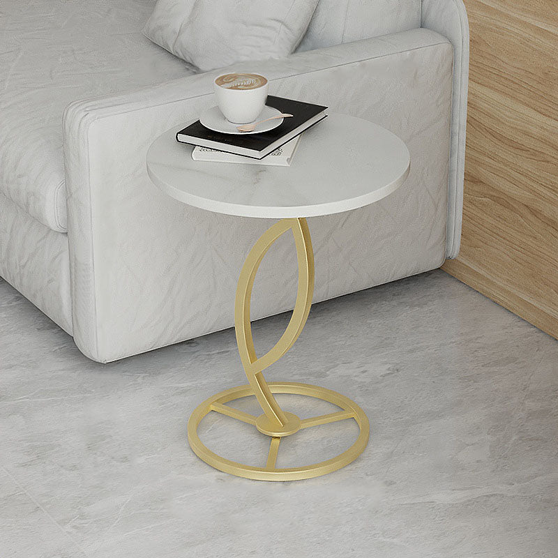 Round Slate Side Table Modern Minimalist Side Table for Living Room