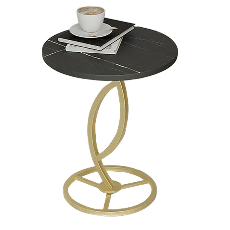 Round Slate Side Table Modern Minimalist Side Table for Living Room
