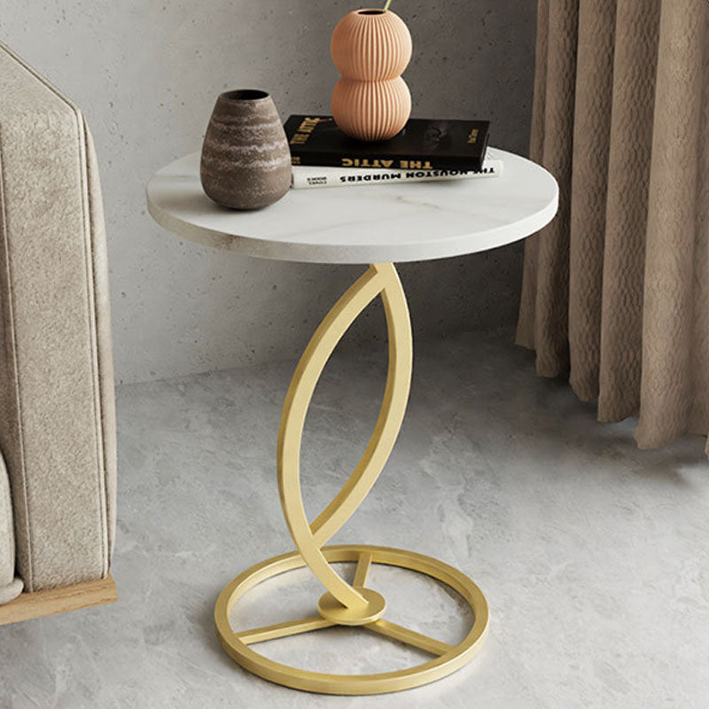 Round Slate Side Table Modern Minimalist Side Table for Living Room