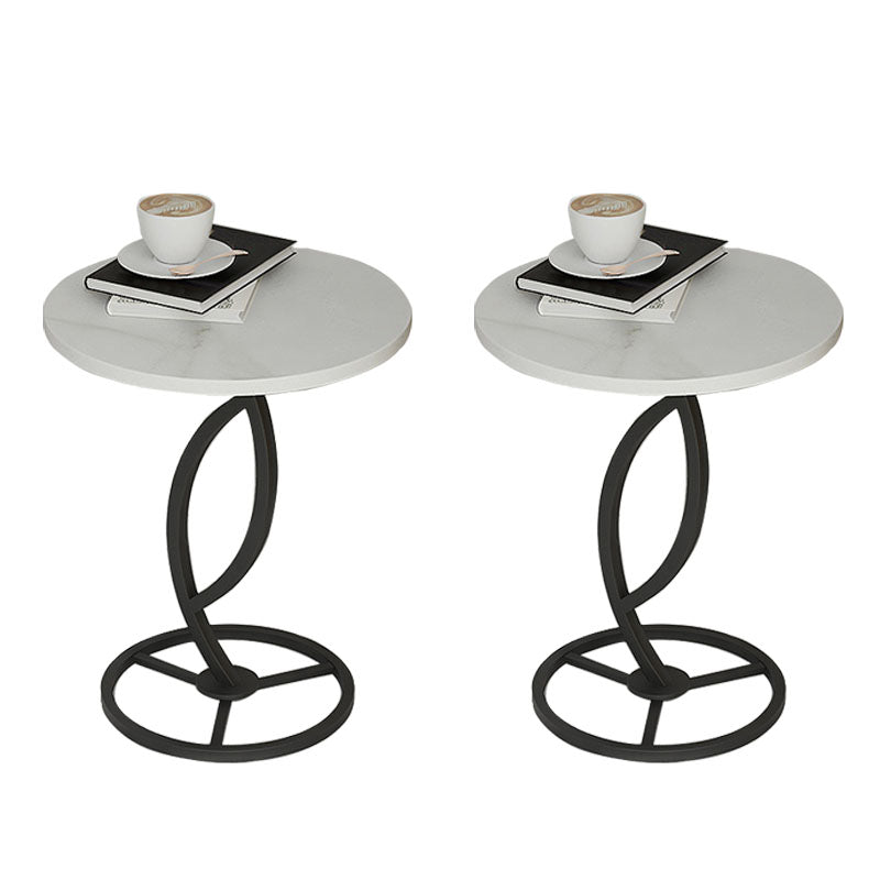 Round Slate Side Table Modern Minimalist Side Table for Living Room