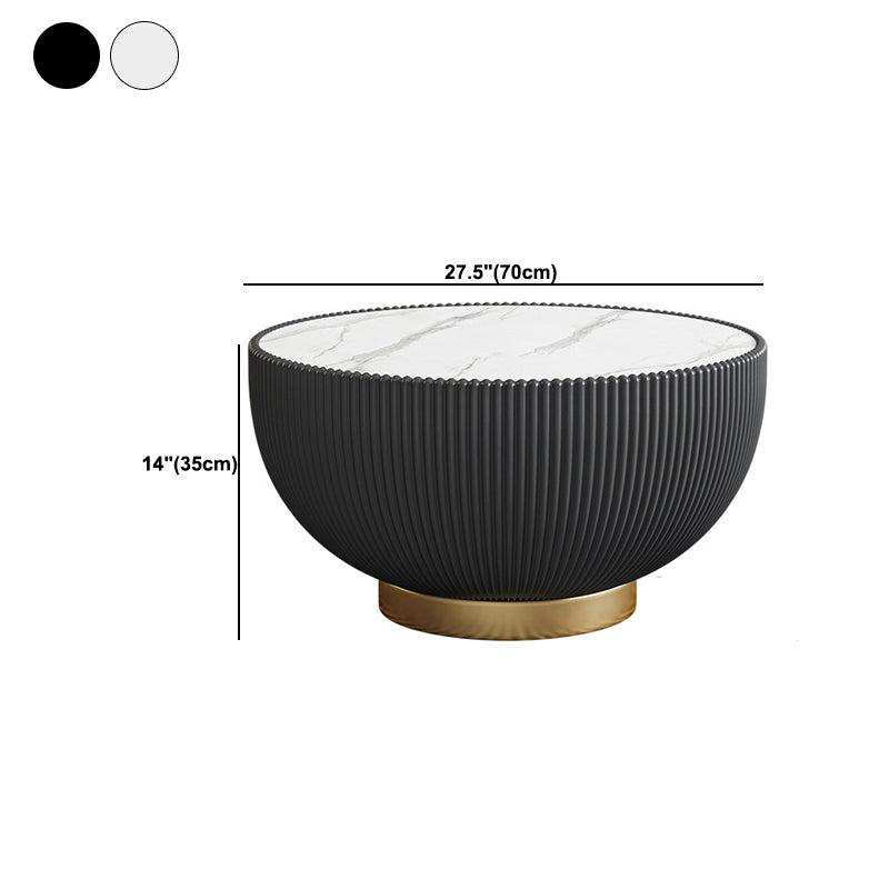 Slate Round Coffee Table Pedestal Minimalist Coffee Table for Living Room