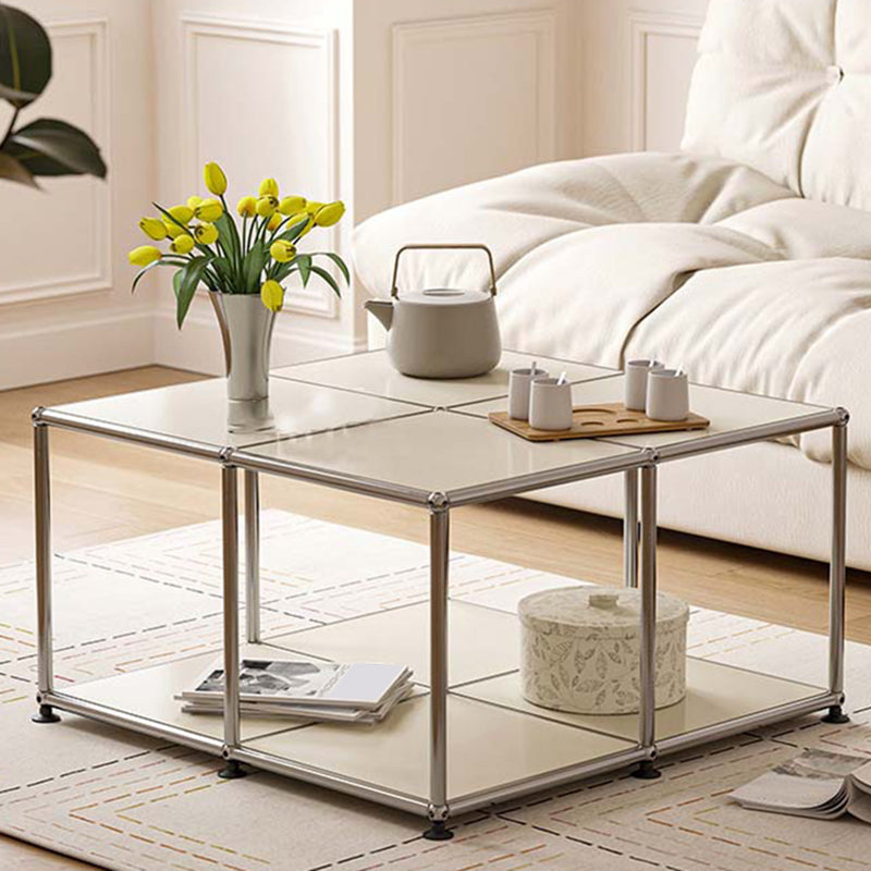 Contemporary Style Coffee Cocktail Table Metal 4 Legs Coffee Table