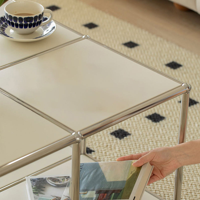 Contemporary Style Coffee Cocktail Table Metal 4 Legs Coffee Table