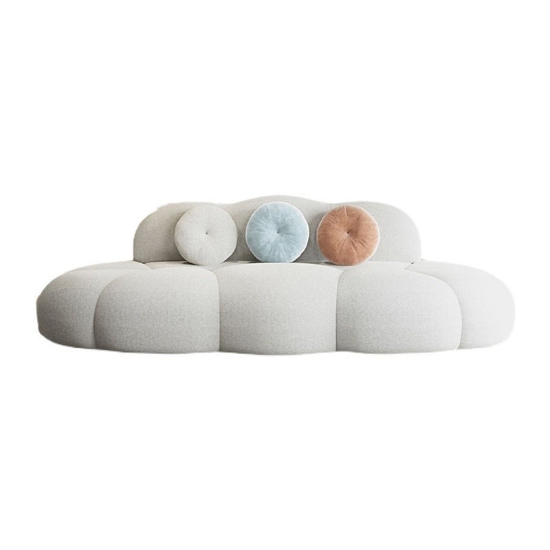 Contemporary Armless Curved Sofa Wool Sofa with Tight Back for Living Room