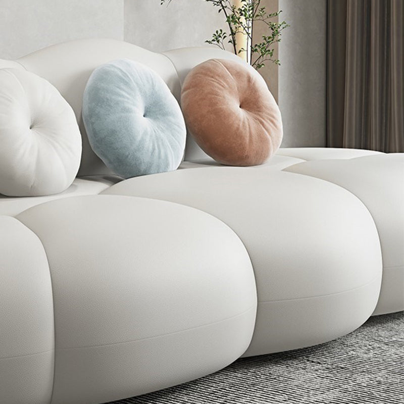Contemporary Armless Curved Sofa Wool Sofa with Tight Back for Living Room