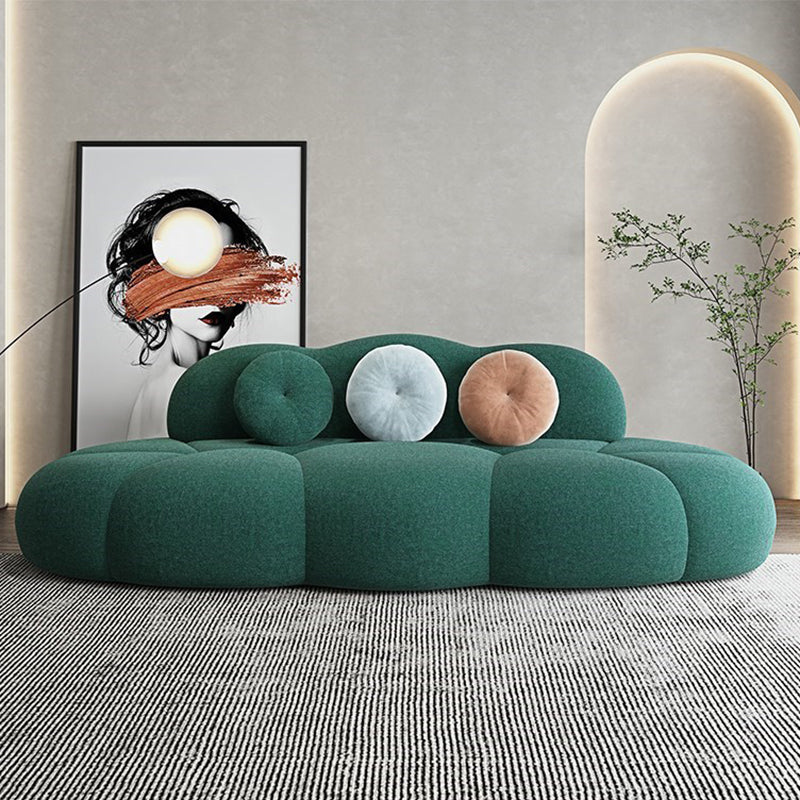 Contemporary Armless Curved Sofa Wool Sofa with Tight Back for Living Room