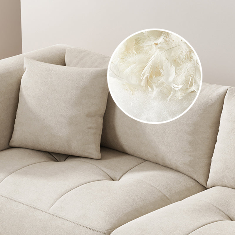 Contemporary Tuxedo Arm Cushions Sofa Faux Leather Standard Sofa with Pillows
