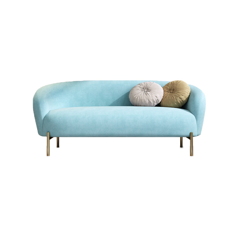 Velvet Modern Sloped Arm Sofa 29.92" H Tuxedo Arm Sofa with 2 Pillows