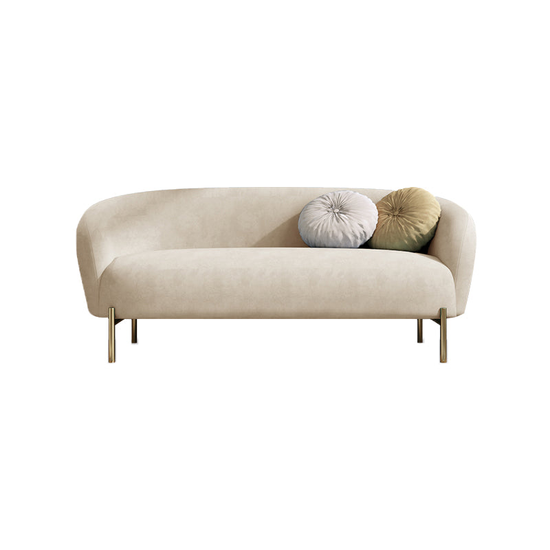Velvet Modern Sloped Arm Sofa 29.92" H Tuxedo Arm Sofa with 2 Pillows