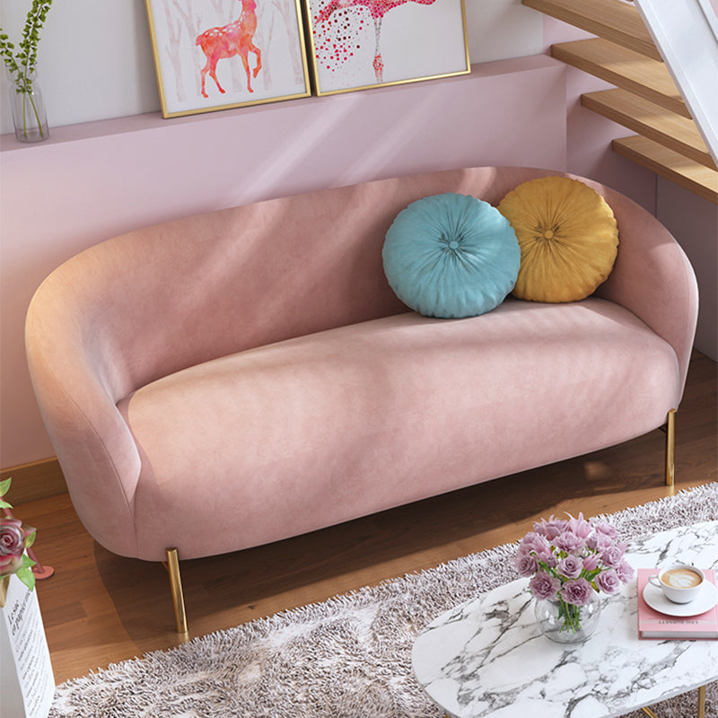 Velvet Modern Sloped Arm Sofa 29.92" H Tuxedo Arm Sofa with 2 Pillows