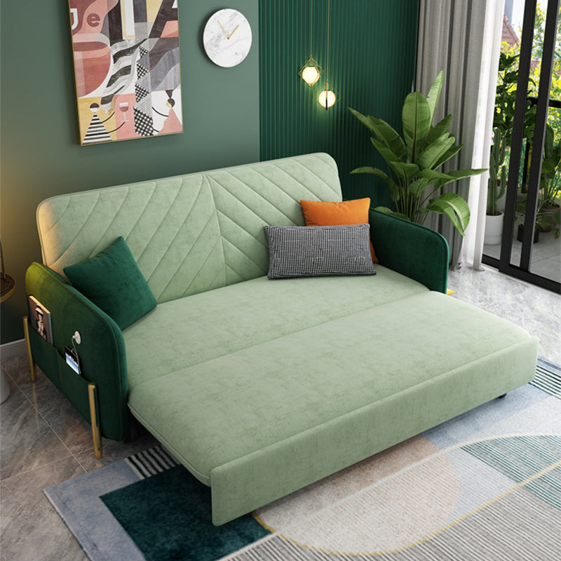2/3-Seater Modern Sofa in Green Square Arm Sofa Bed with Storage