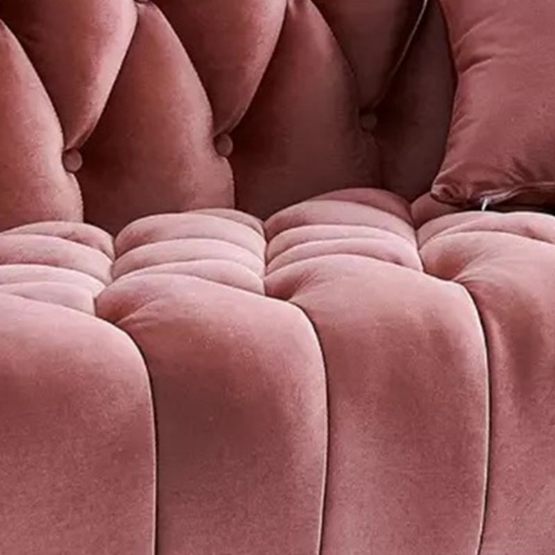 Velvet Sofa Contemporary Rolled Arm Sofa 37.40" High for Apartment
