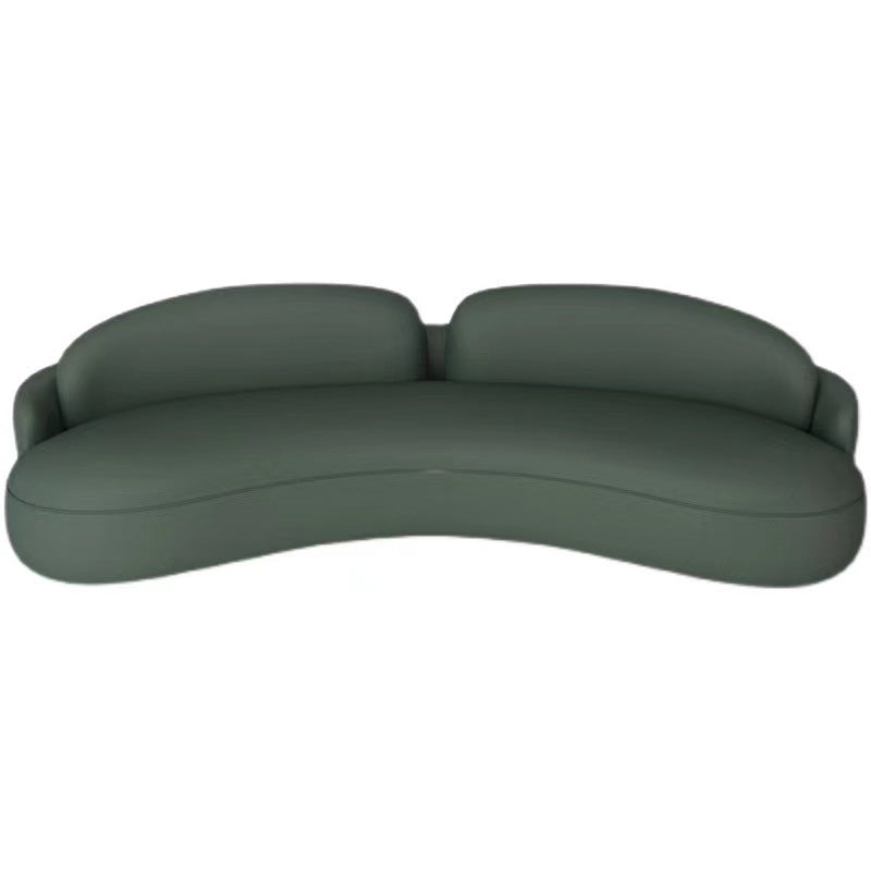 28.34" Wide Faux Leather Curved Sofa Contemporary Armless Sofa for Living Room