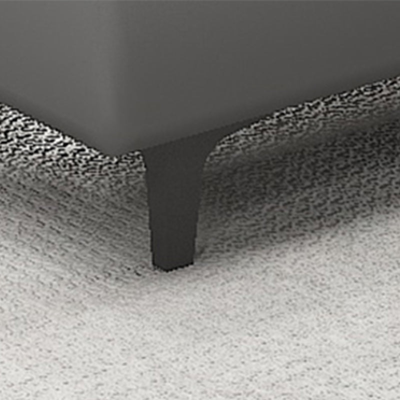 29.53" H Faux Leather Sofa Contemporary Tuxedo Arm Sofa in Gray