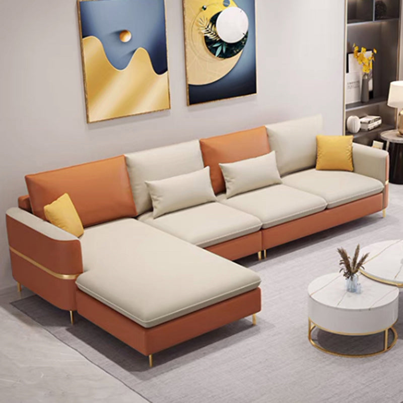 Contemporary 4-Seater Sectional with Square Arms for Living Room