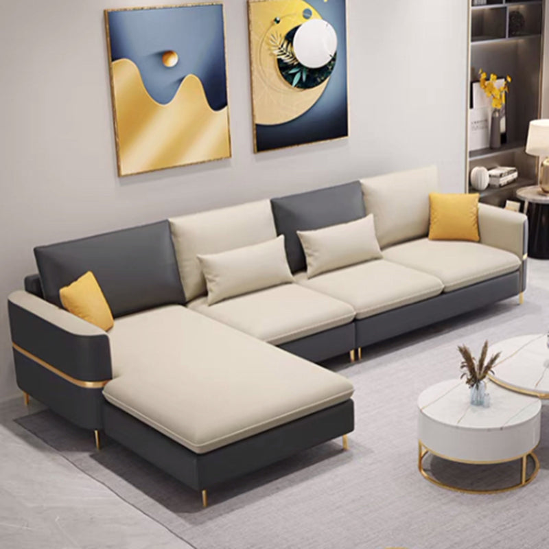 Contemporary 4-Seater Sectional with Square Arms for Living Room