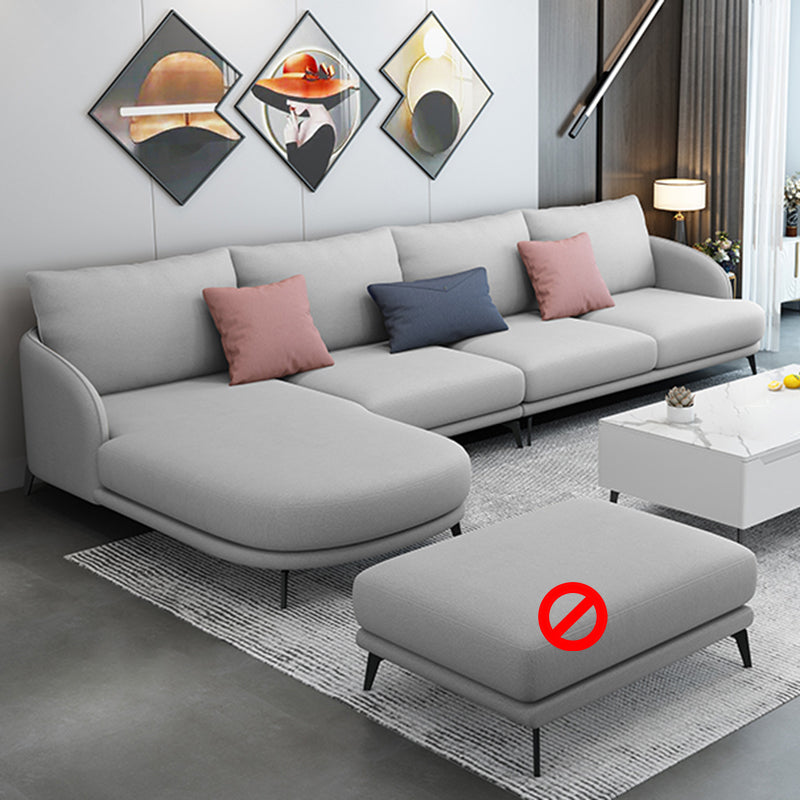 L-Shape Sectional with Sloped Arms and Pillow Back for 4 People