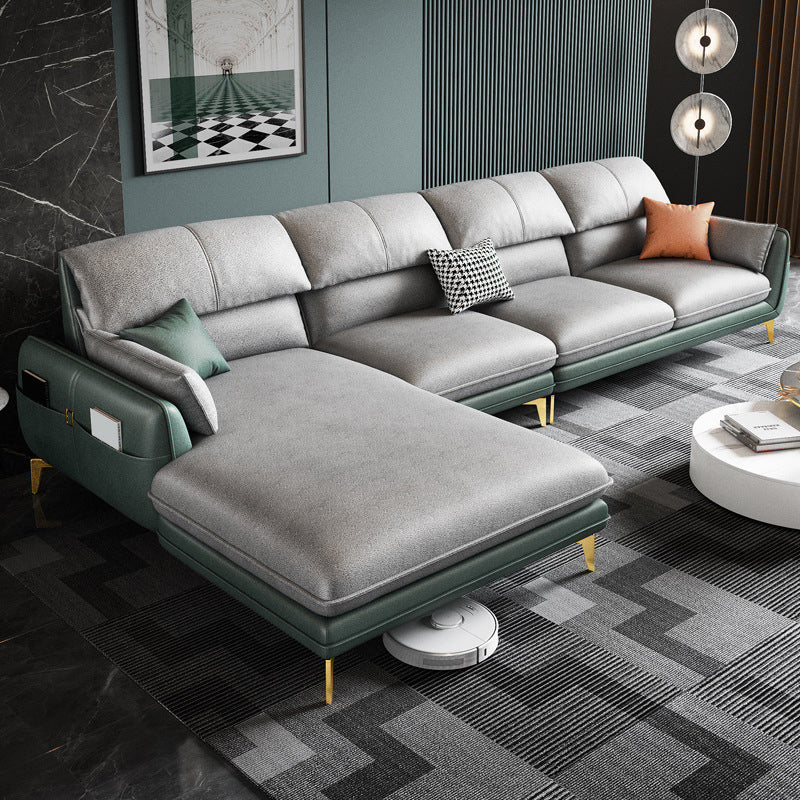 Contemporary 4-Seater with Storage and Pillow Back for Living Room