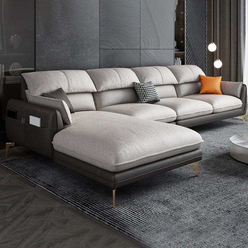 Contemporary 4-Seater with Storage and Pillow Back for Living Room