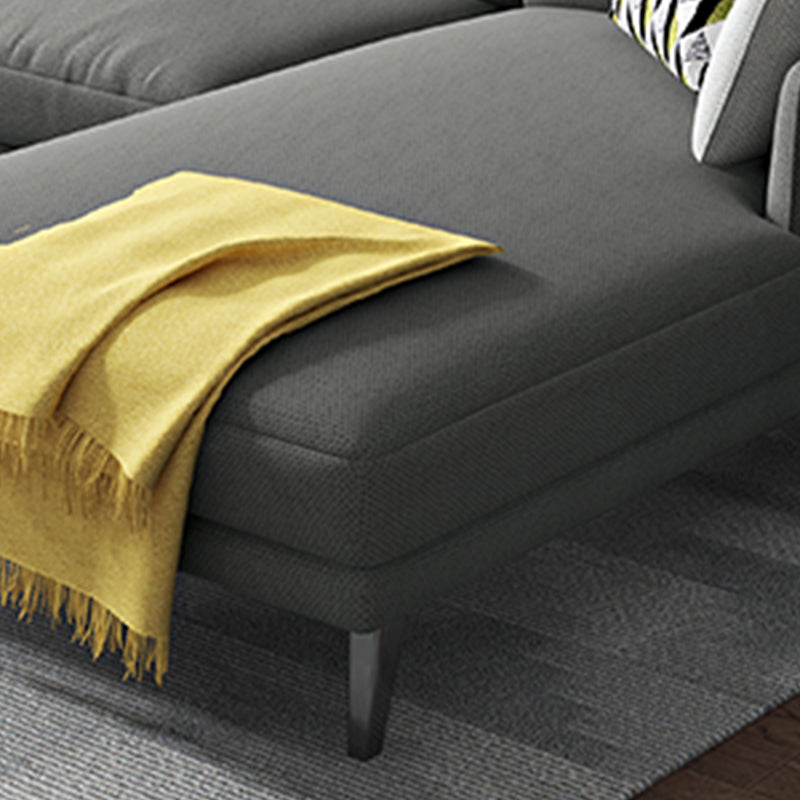 Modern Sectional with Linen Blend Pillow Back and Pillow Top Arms for 4 People