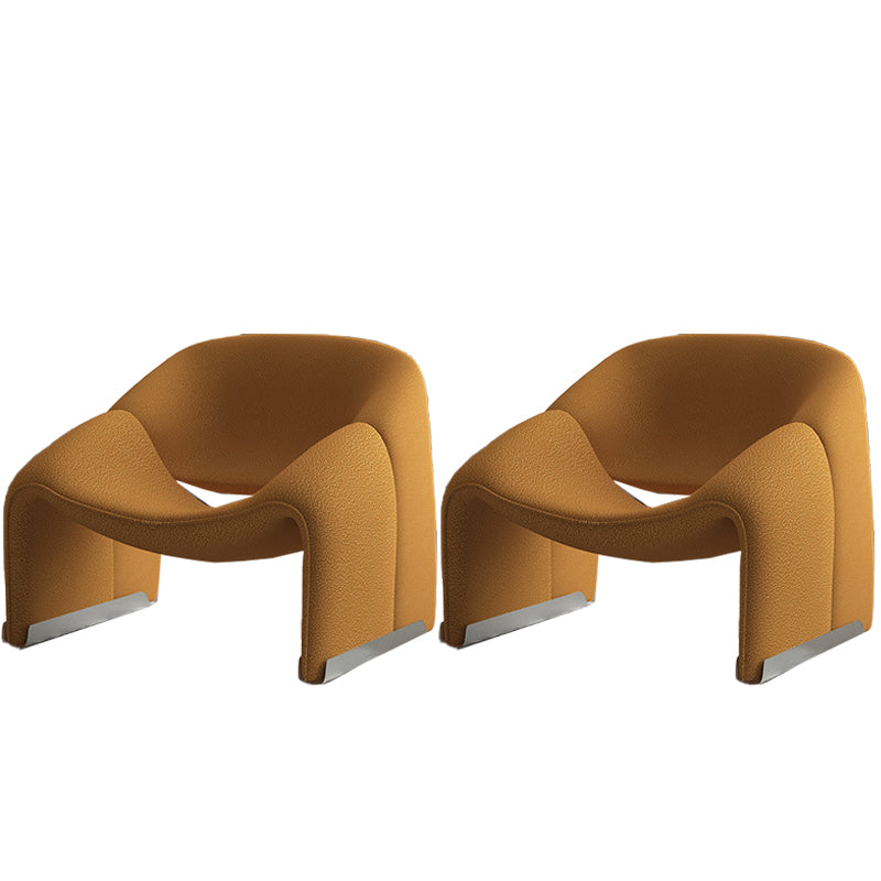 Mid-Century Modern Fixed Back Accent Chair Armless Accent Room Chair for Living Room