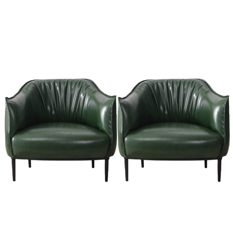 31.89" Mid-century Style Single Sofa Chair PU Leather Flared Arms Chair