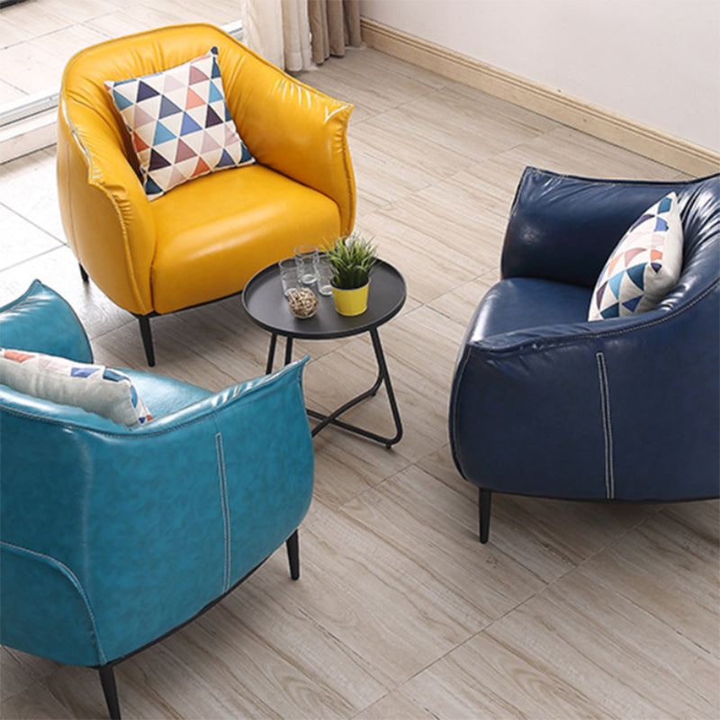 31.89" Mid-century Style Single Sofa Chair PU Leather Flared Arms Chair