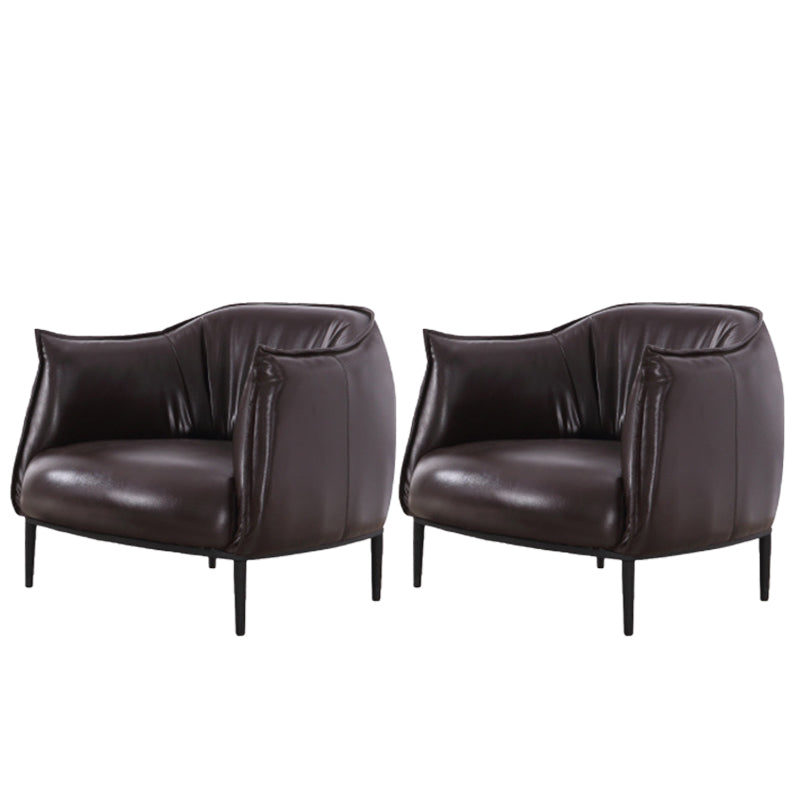 31.89" Mid-century Style Single Sofa Chair PU Leather Flared Arms Chair