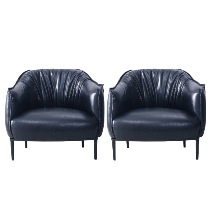 31.89" Mid-century Style Single Sofa Chair PU Leather Flared Arms Chair