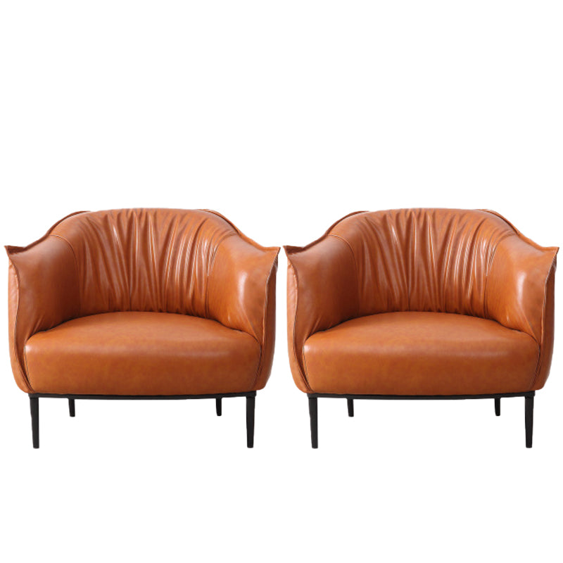 31.89" Mid-century Style Single Sofa Chair PU Leather Flared Arms Chair