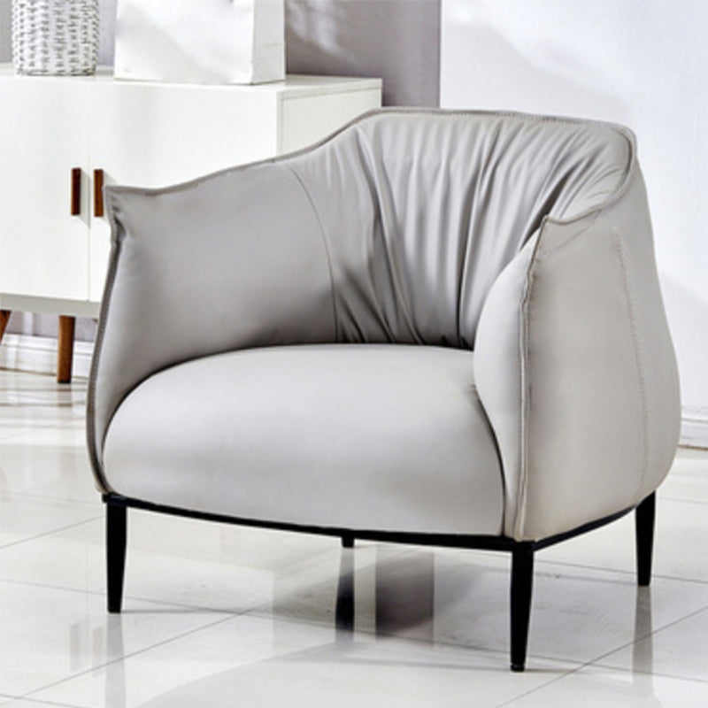 31.89" Mid-century Style Single Sofa Chair PU Leather Flared Arms Chair