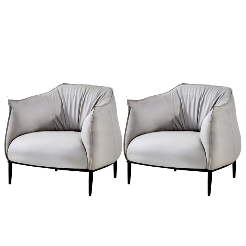 31.89" Mid-century Style Single Sofa Chair PU Leather Flared Arms Chair