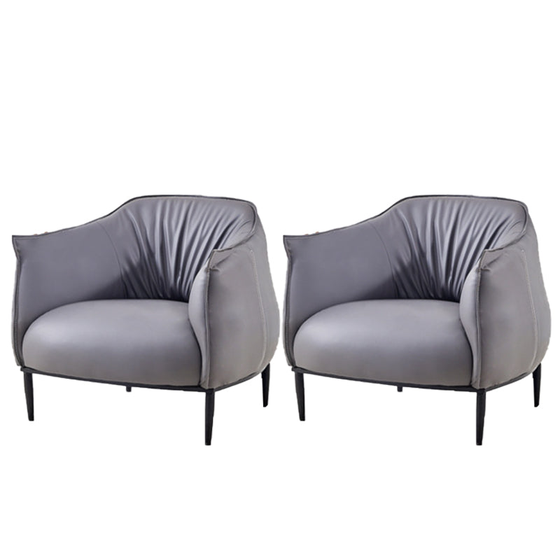 31.89" Mid-century Style Single Sofa Chair PU Leather Flared Arms Chair