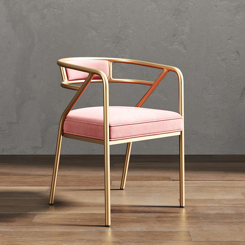 Glam Style 21.65" Wide Fixed Back Sponge Metal Frame Arm Chair