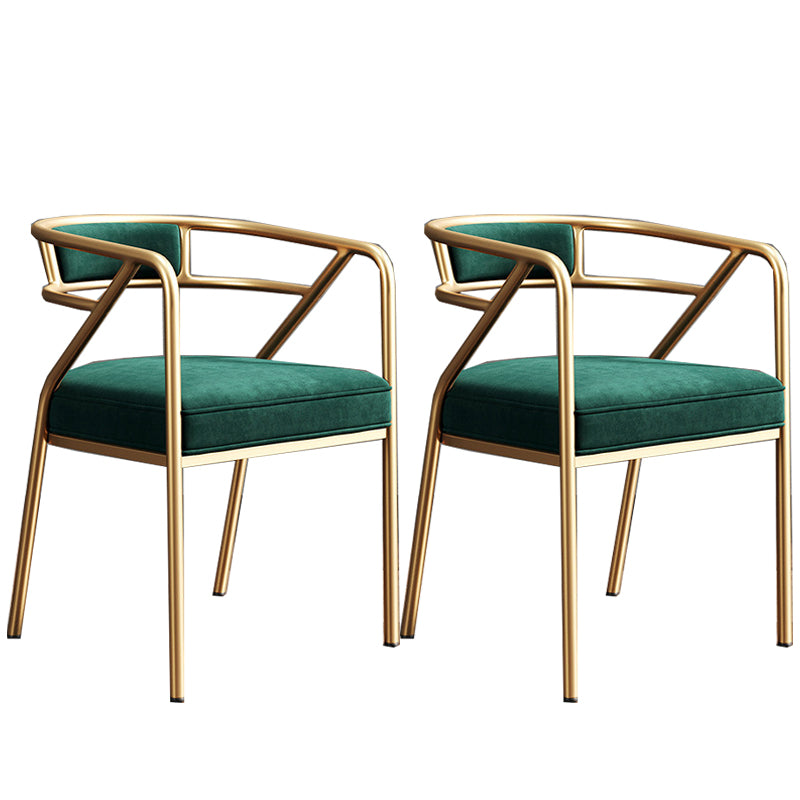 Glam Style 21.65" Wide Fixed Back Sponge Metal Frame Arm Chair