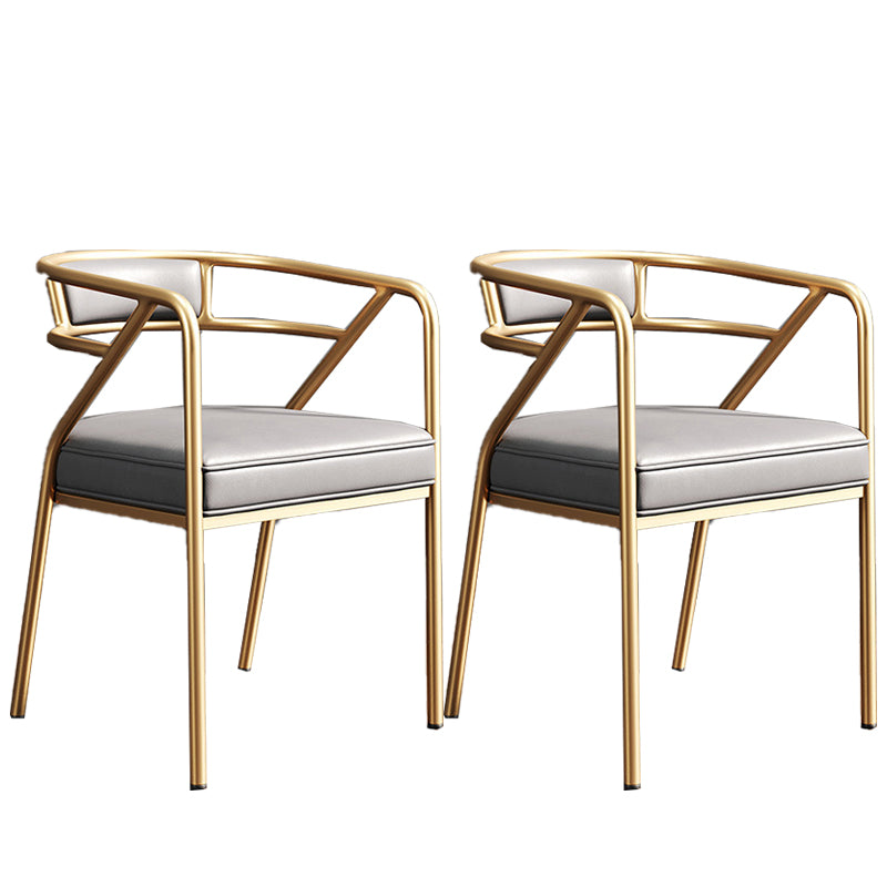 Glam Style 21.65" Wide Fixed Back Sponge Metal Frame Arm Chair