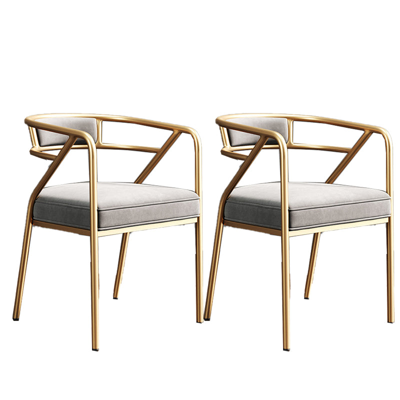 Glam Style 21.65" Wide Fixed Back Sponge Metal Frame Arm Chair