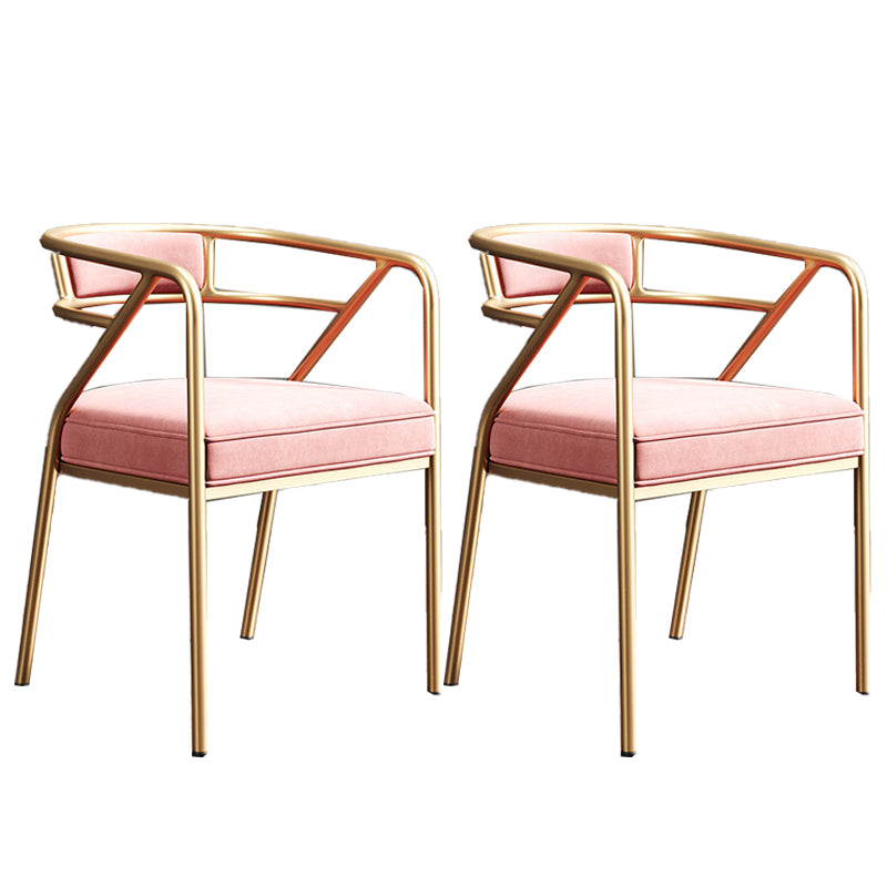 Glam Style 21.65" Wide Fixed Back Sponge Metal Frame Arm Chair