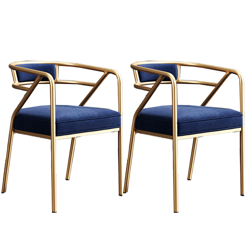 Glam Style 21.65" Wide Fixed Back Sponge Metal Frame Arm Chair