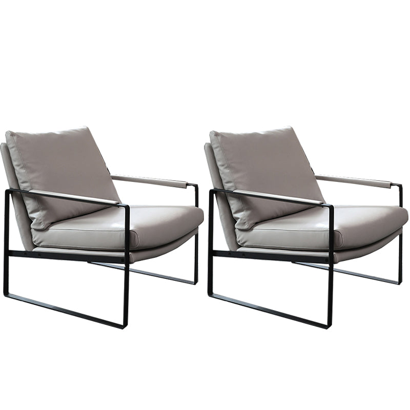 Mid-Century Modern Sled Arm Chair Leather Accent Armchair for Bedroom and Living Room