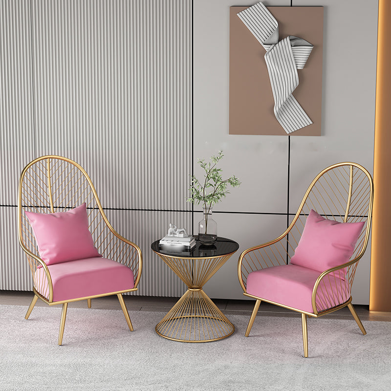 Glam Armless with Pillow Fixed Back Basic Four Leg Parsons Chair