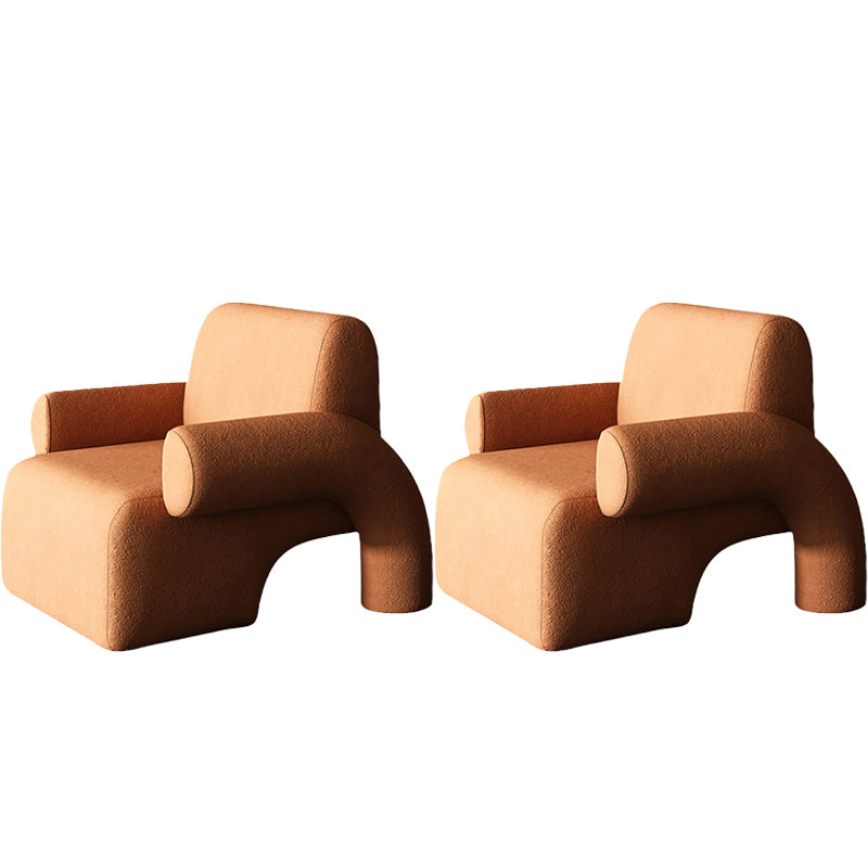 Mid-Century Modern Sled Accent Armchair Fixed Back Arm Chair for Living Room and Bedroom