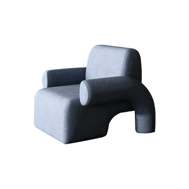 Mid-Century Modern Sled Accent Armchair Fixed Back Arm Chair for Living Room and Bedroom