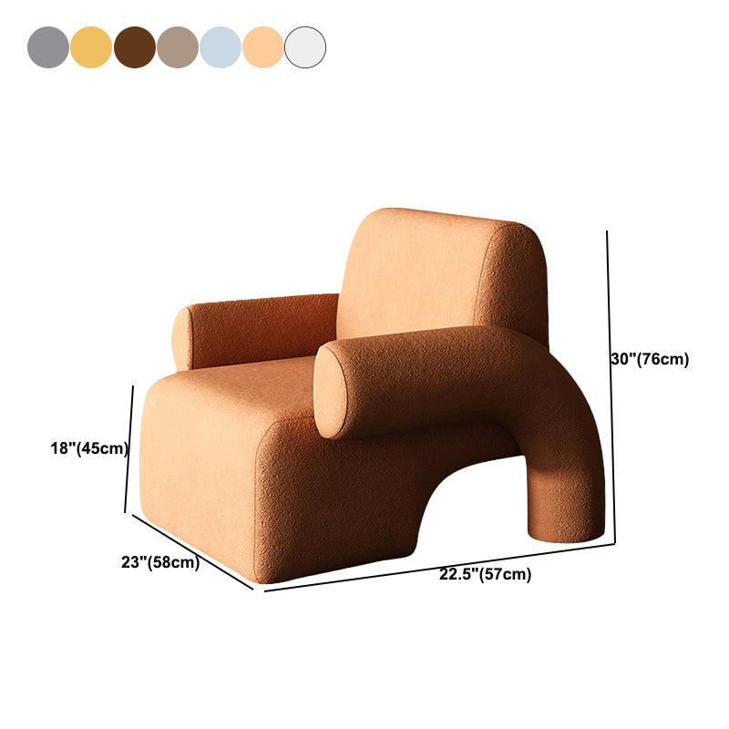 Mid-Century Modern Sled Accent Armchair Fixed Back Arm Chair for Living Room and Bedroom