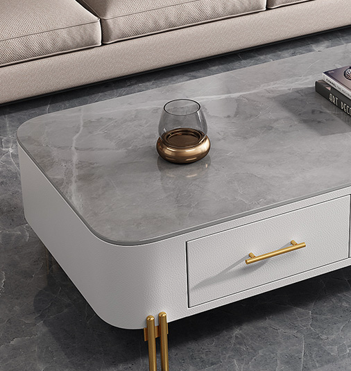 Glam 4 Legs Coffee Table Slate Rectangular Coffee Table for Home