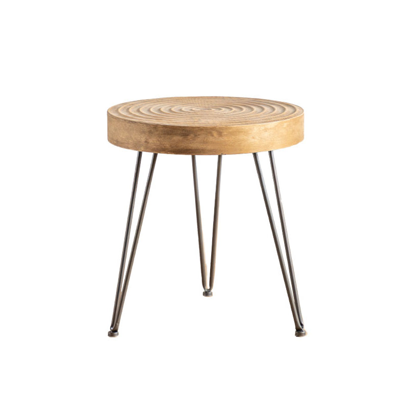 Modern Wooden Coffee Table Round Top Shape Cocktail Table for Living Room