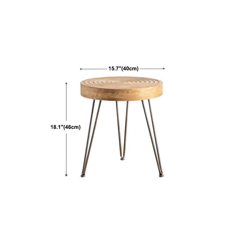 Modern Wooden Coffee Table Round Top Shape Cocktail Table for Living Room
