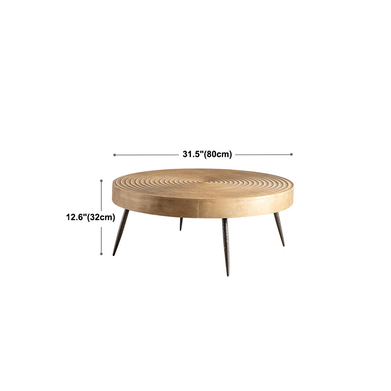 Modern Wooden Coffee Table Round Top Shape Cocktail Table for Living Room